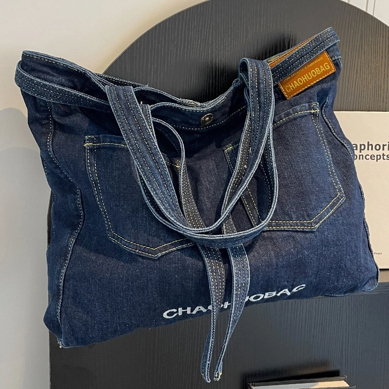 Chanel Large Deauville Denim Shopping Tote