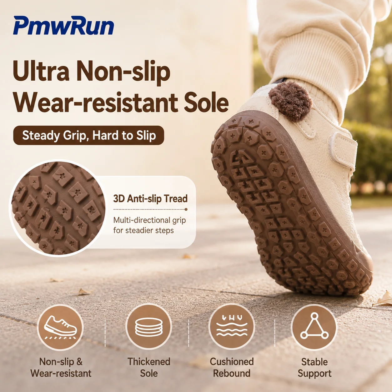 Children's Waterproof PU Leather Sneakers - Ergonomic and Casual Running Shoes