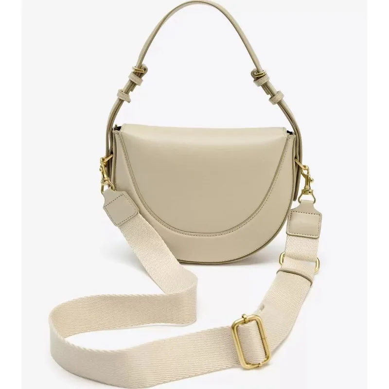 Fashion Women CrossBody High Quality Tote Crescent shaped bag Smooth Leather Shoulder Bag Tote Underarm handbag