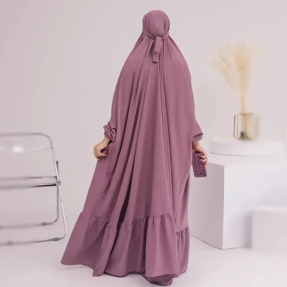 Eid Hooded Abaya for Women Muslim One Piece Jilbab Prayer Hijab Dress Ramadan Islamic Clothes Abayas Dubai Turkey Djellaba Niqab
