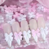 50pcs/bag Pink White Ribbon Bow Nail Charms Korean Red Parts Nail Art Tie Decoration Kawaii Accessories Manicure Design Supplies 6