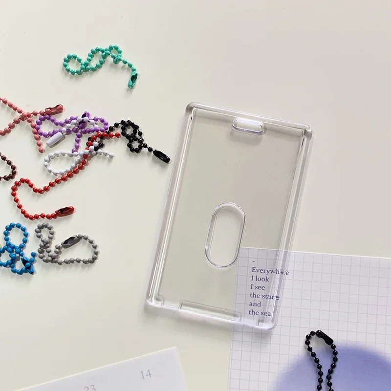 1Pc Transparent Acrylic 3 Inch Photo ID Protective Cover Card Book Capacity Cards Clip Ticket Collection Pendant Shell