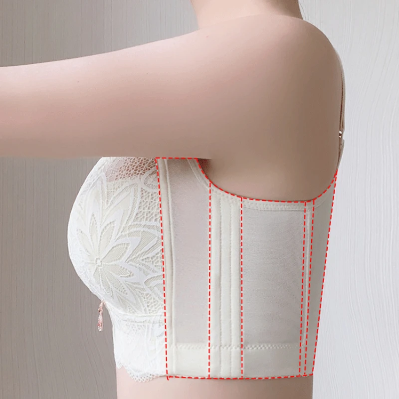 Ultra-thin BCDEFG Full Cup Adjustable Gathered Bra Anti-sagging Summer Large Chest Appears Small Lace For Women Anti-emptied_voghion.com