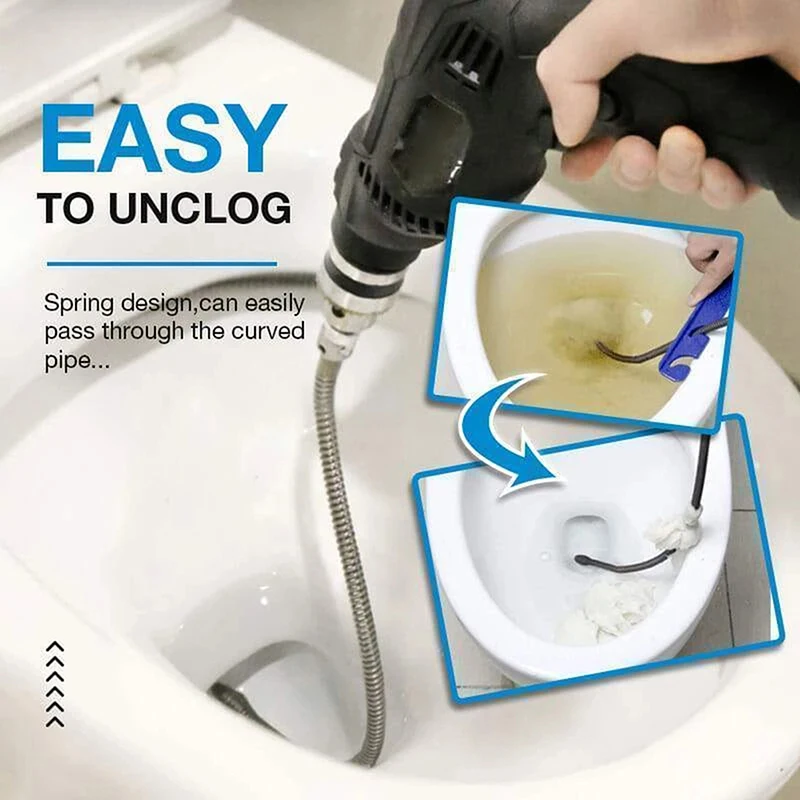 Flexible Drain Cleaner Spring Pipe Dredging Tool 40inch Bendable Toilet Cleaning Tool Sewer Sink Basin Pipeline Clogged Remover