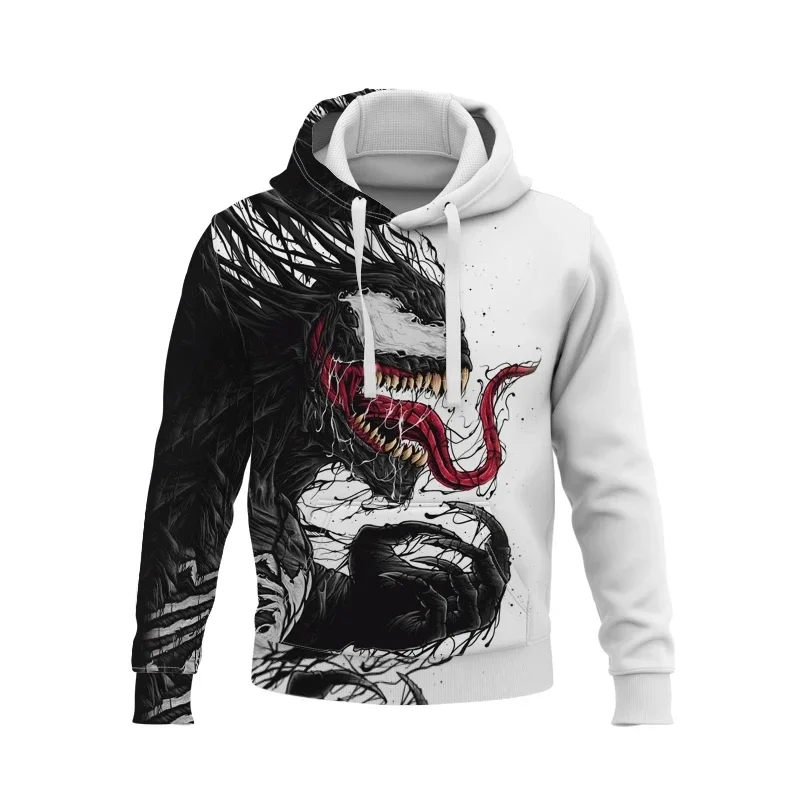 thumbnail image 1 of Sudadera con capucha de manga larga con estampado 3D de héroe Venom de Marvel de MINISO para hombres y mujeres, de alta gama, cómoda y cálida tela para otoño e invierno, 1 of 5