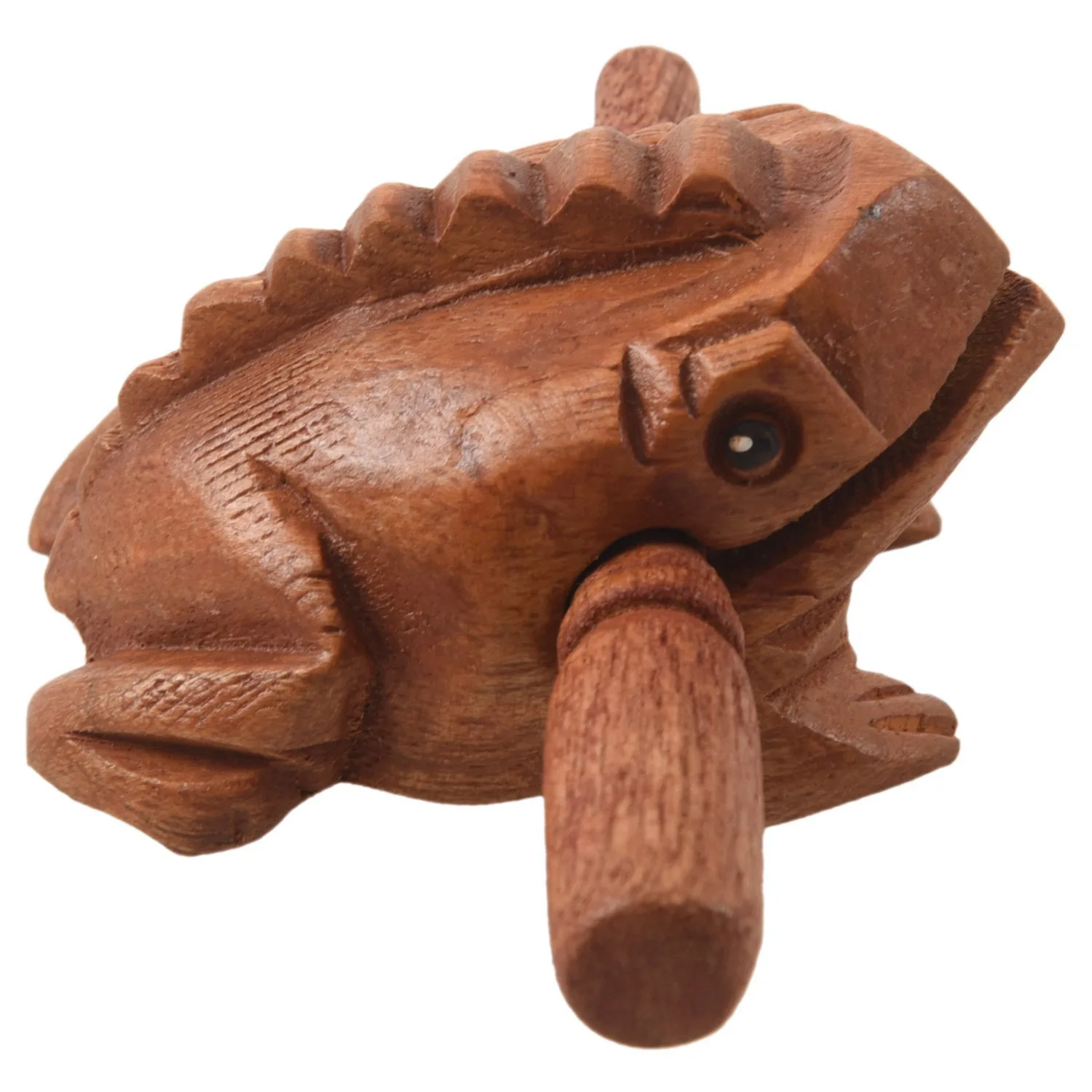 Wood Percussion Toy Carved Croaking Wood Percussion Musical Sound Wood Frog Tone Block Toy