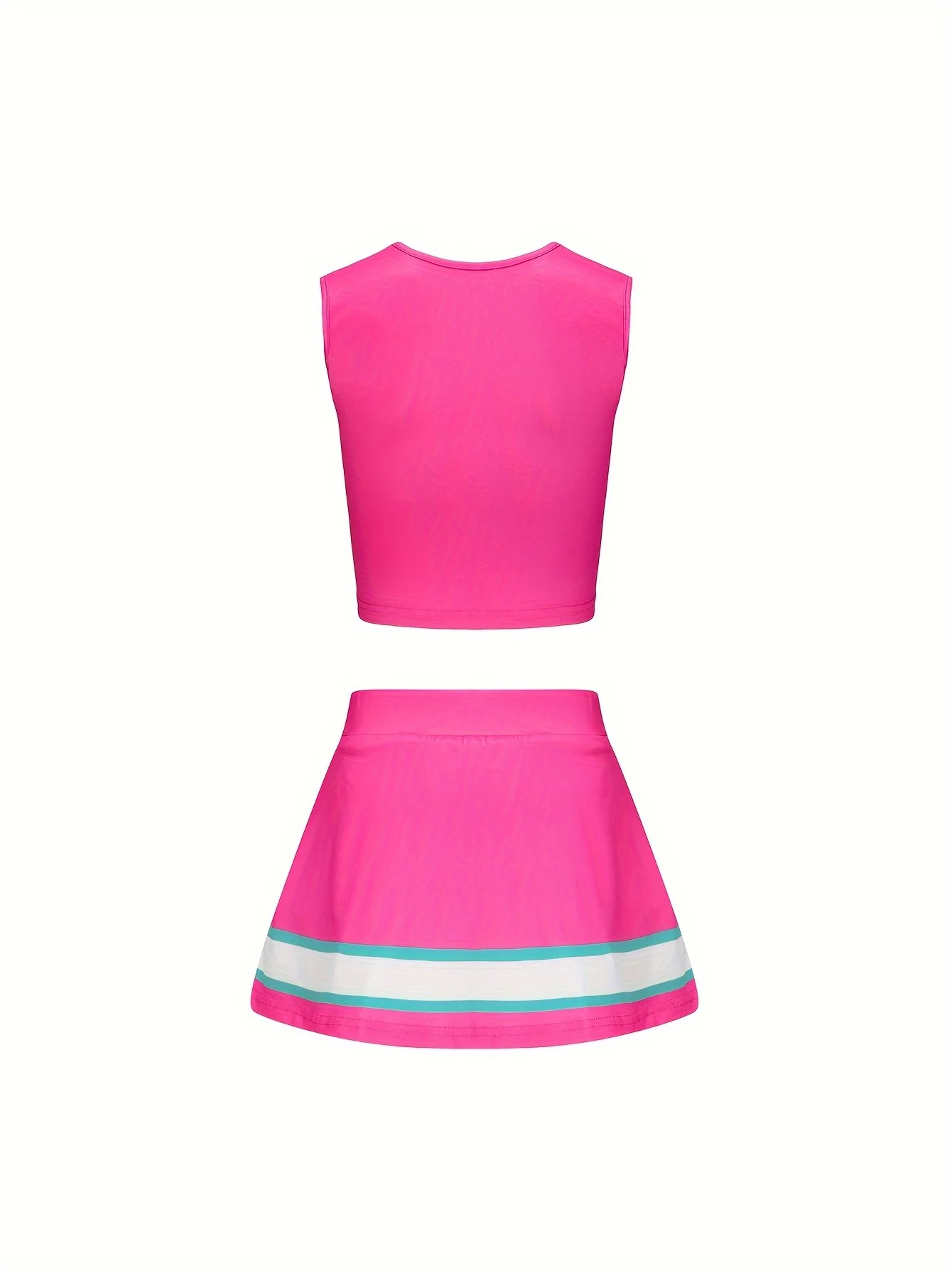 Love Printed Cheerleader Skirt Suit Girls Kids Back to School Season Cute Performance Uniforms Send Pom Poms