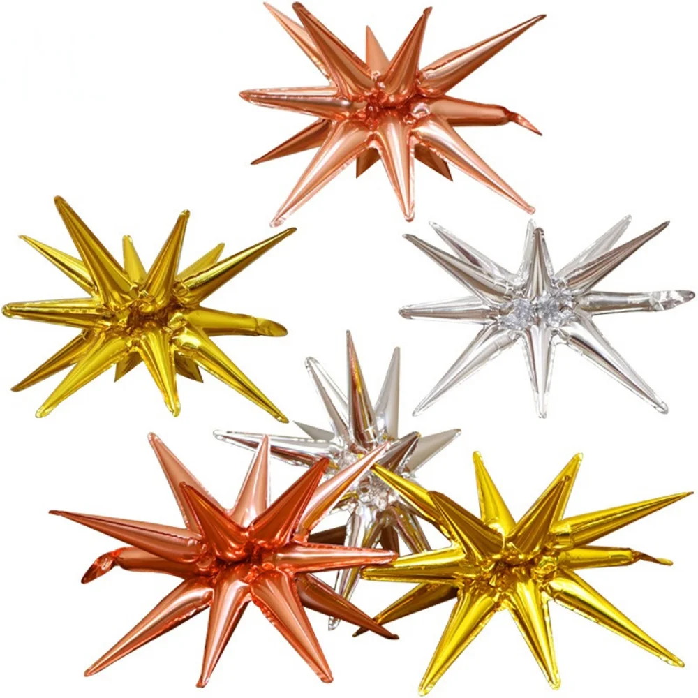 Description Picture 2 of item5Pcs Siamese Explosion Star Balloon Starburst Balloons Water Drop Cone Foil Balloons New Year Wedding Birthday Party Decor