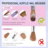 4pcs Kolinsky Acrylic Nail Brush Set Size 10/12/14/16 for Acrylic Powder Application Brushes Art Extension & Carving Salon Home 6