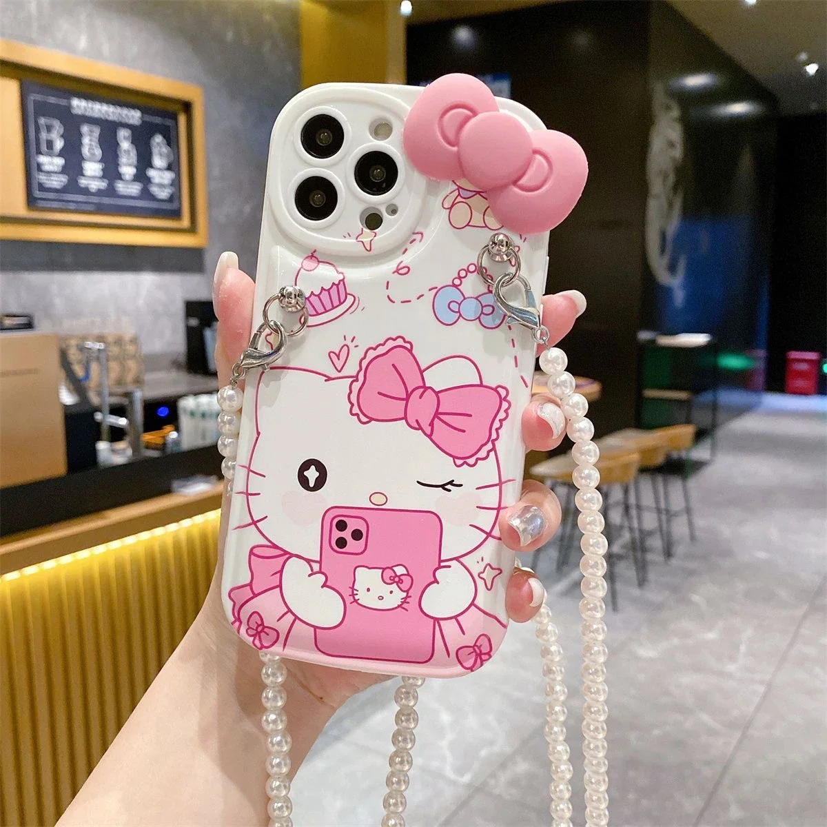 thumbnail image 1 of Sanrio-funda de teléfono de Hello Kitty My Melody, carcasa de silicona anticaída para iPhone 15, 14, 13, 12, 11 Pro Max, Mini, XR, XS MAX, 8, X, 7, SE Plus, 1 of 5