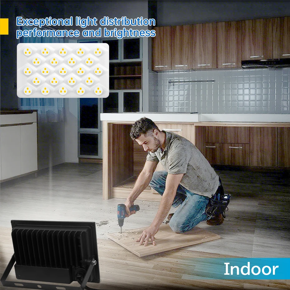 2pcs 방수 IP66 LED 투광 조명 30W 60W 100W AC220V 야외 스포트라이트 가로등 6500K 차가운 흰색 조명 장식