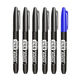 Vibrant Waterproof Manga Sketch Marker Set - 6 PCS (5 Black 1 Blue)