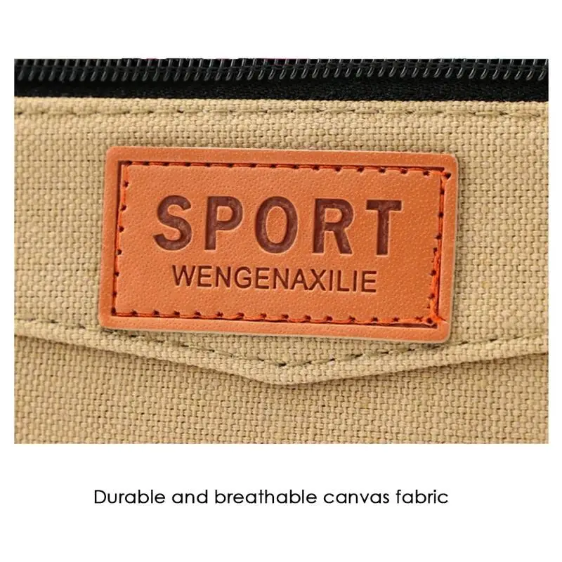 Men's Double Layer Canvas Waist Pack - Casual Outdoor Belt Pouch & Phone Holder