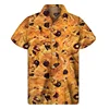 Chocolate Donuts Cookies 3D Print Shirt For Men Summer Hawaiian Shirts Tops Street Lapel Aloha Blouse Button Short Sleeves 5
