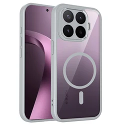 Luxury Transparent Shockproof Phone Case with Strong Magnetic Skin Feel Protection for Xiaomi 17T Pro (GRAY)