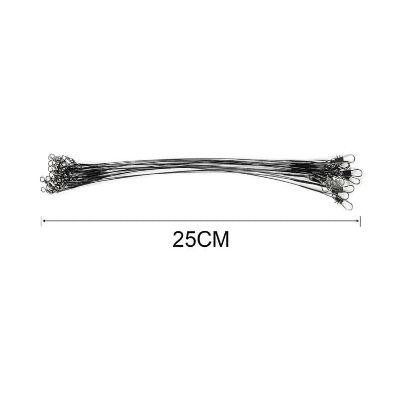 20 Stück Anti-Biss Stahl-Angelschnur 15/20/25/30cm Stahldraht-Vorfach mit Wirbel Angelzubehör Angeldraht Olta Leadcore Leash – Detail 7