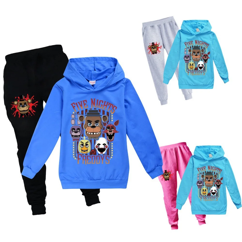 

Kids Hoodie Sets FNAF Anime Character Print Clothes Boys Baby Girls Birthday Gift Coat+pants 2pcs Sport Charming Top 3-12 Y