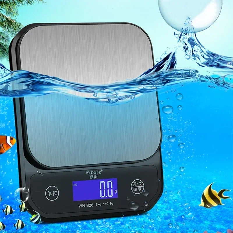 Waterproof Stainless Steel Digital Kitchen Scale with USB Charging and LCD Display
