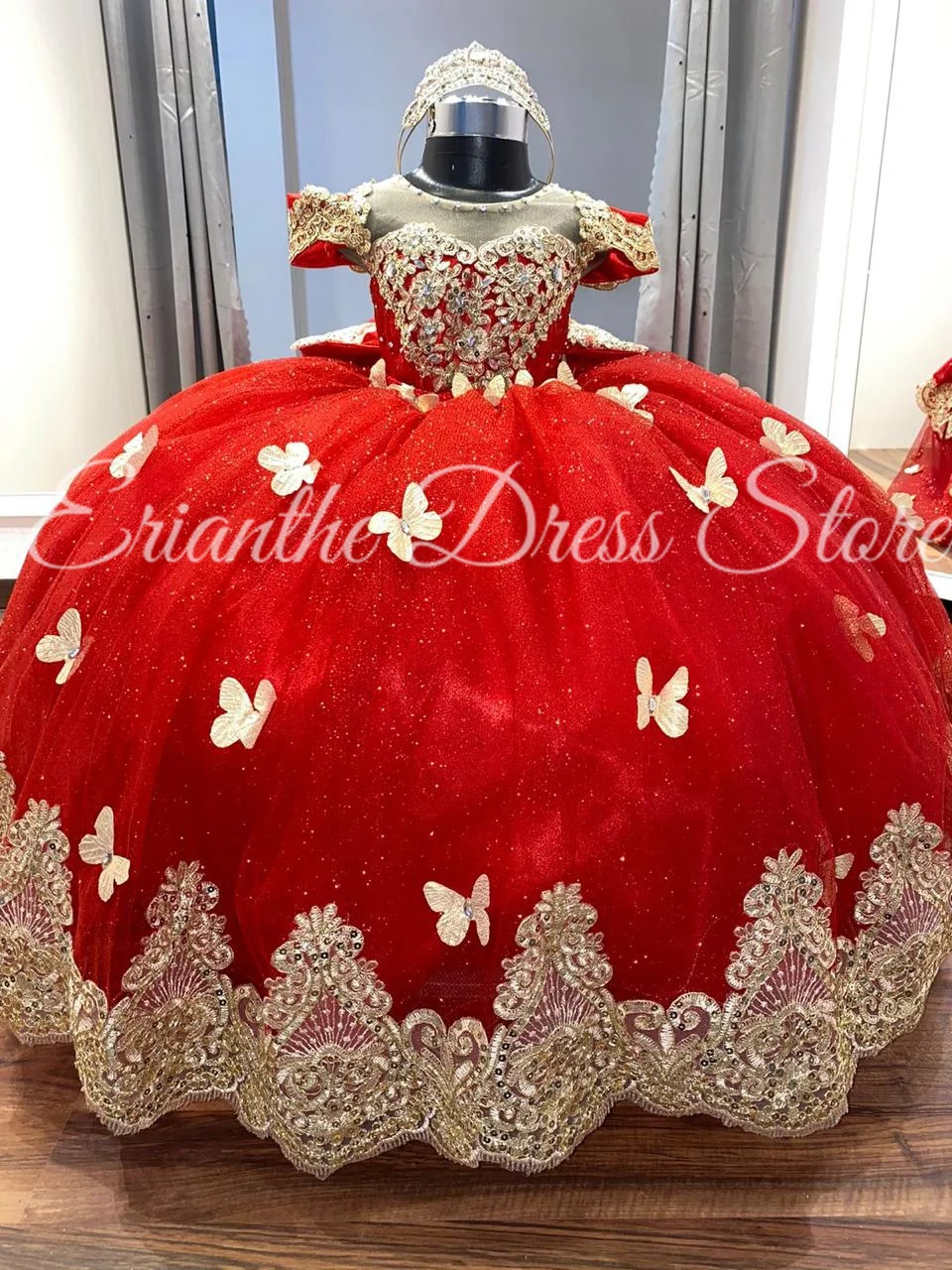 3D Butterfly Applique Flower Girl Dress For Wedding Tulle Princess Kids Birthday Party First Communion Ball Gowns Custom