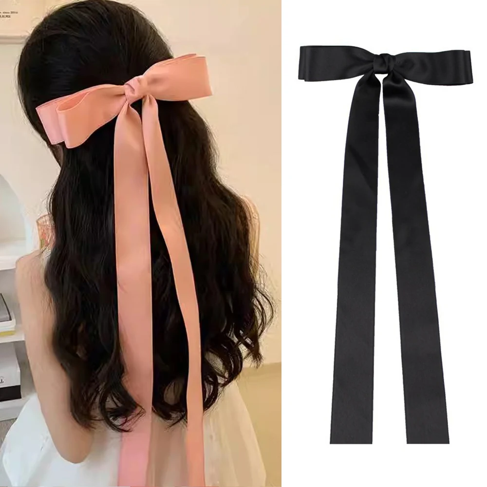

Vintage Bow Hairpins Barrettes For Women Big Large Velvet Girls Wedding Long Ribbon Korean Hair Clip Hairgrip Hair Accessories
