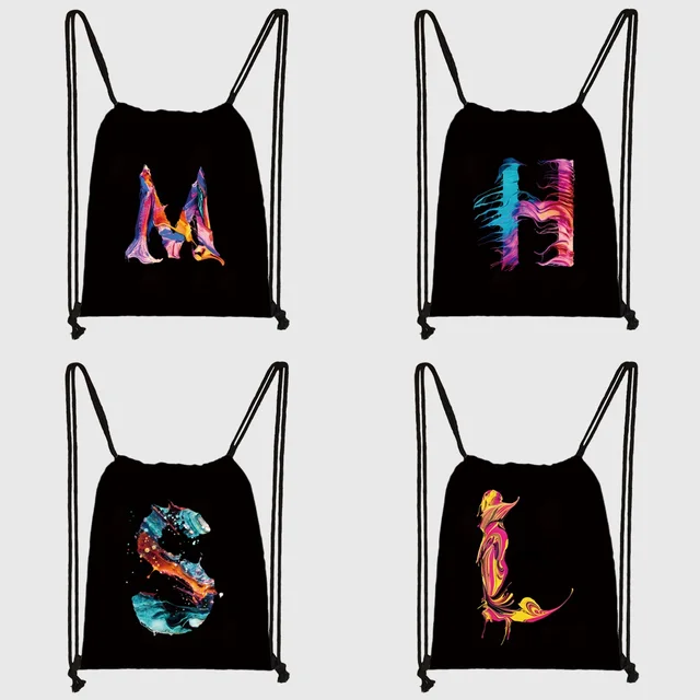 26 Initials Print Drawstring Bag Backpack Men and Women Beach Sports Travel Backpack Kid Gift Supplies Bag Portable Sundries Bag 26 Initials Print Drawstring Bag Backpack Men and Women Beach Sports Travel Backpack Kid Gift Supplies Bag Portable Sundries Bag