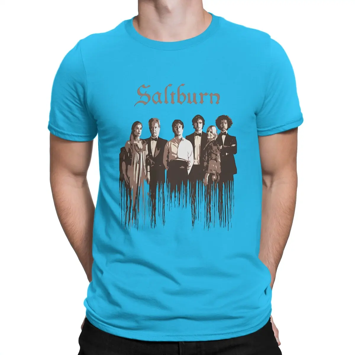 thumbnail image 1 of Camisetas de película para hombre, camisetas únicas de Saltburn, camisetas de manga corta con cuello redondo, camisetas de algodón de verano, 1 of 7
