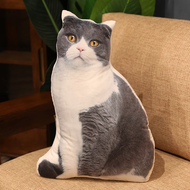 Peluche Gatto Realistico 30 Cm - Morbido Cuscino Decorativo Per Casa - Compagno Perfetto Per Bambini E Adulti