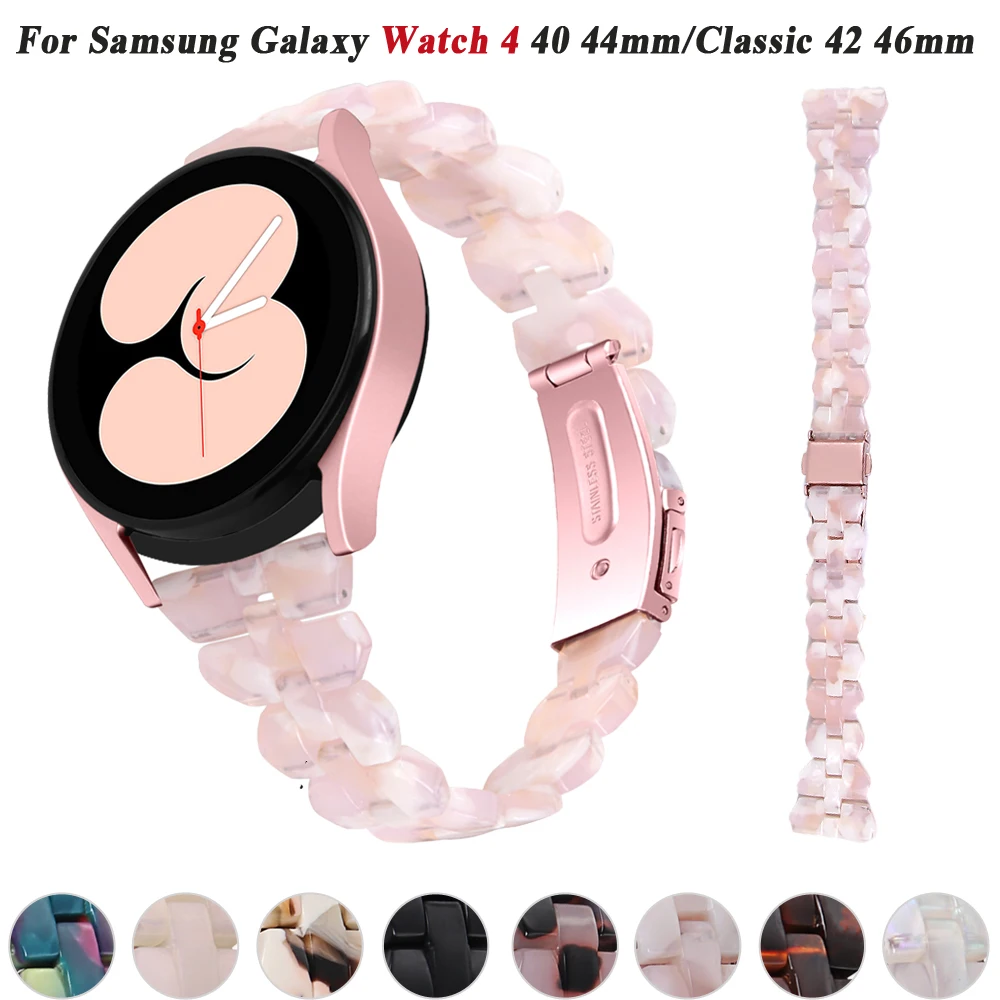 

Resin 20mm Wrist Strap For Samsung Galaxy Watch 4 6 5 44 40mm/5 Pro 45mm Watchbands Wristband Galaxy4/6 46 42mm 47 43mm Bracelet