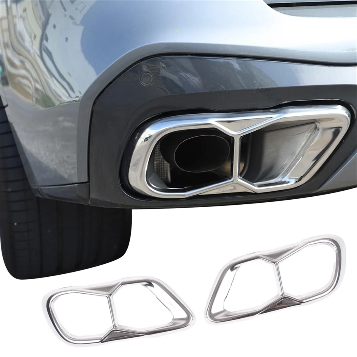 For BMW X5 G05 X6 G06 X7 G07 2019-2022 (M60) Car Tail Muffler Exhaust Pipe Output Cover Trim Accessories - 2 For BMW X5 G05 X6 G06 X7 G07 2019-2022 (M60) Car Tail Muffler Exhaust Pipe Output Cover Trim Accessories - 2