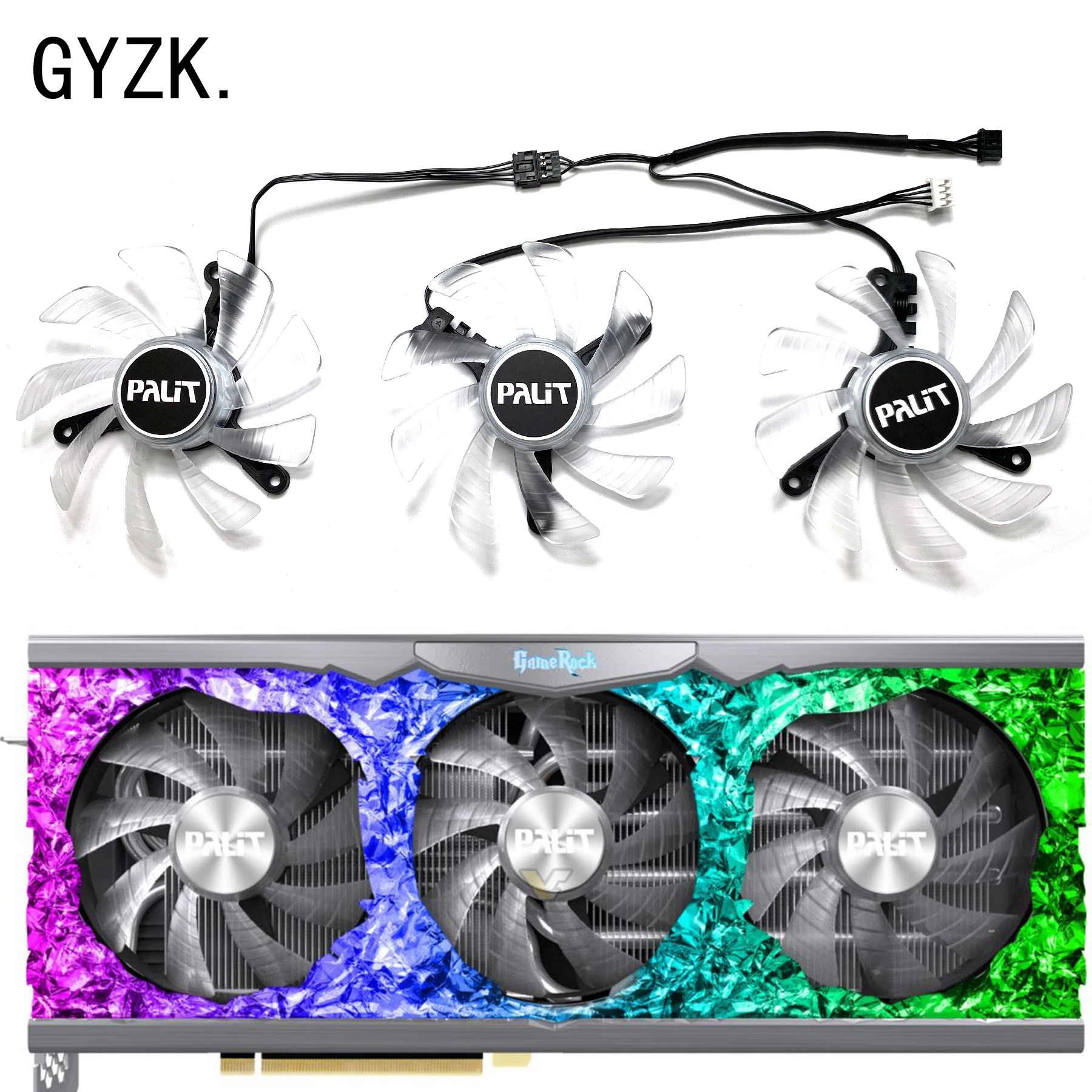 Nuovo Per Palit Geforce Rtx3070 3070Ti 3080 3080Ti 3090 24Gb Gamerock Oc Ventola Di Ricambio Per Scheda Grafica Th8015B2H-Pcc02
