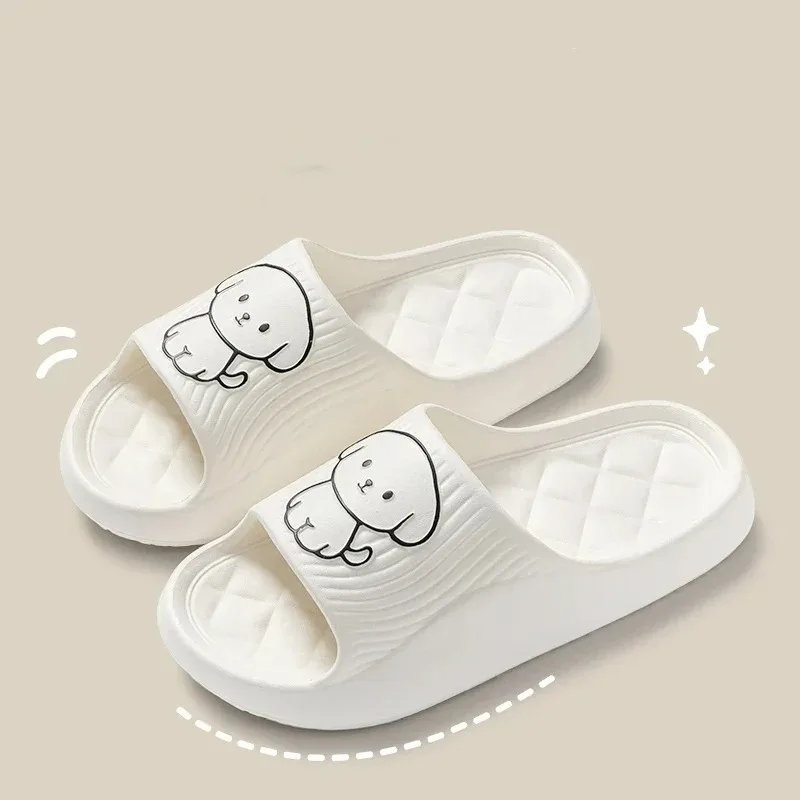 Slippers Sandals Shoes Carton Slippers Bathroom Slippers Cloud Cushion Slides Summer Soft Platform Home Men Indoor Non-slip Flat Flip Flops