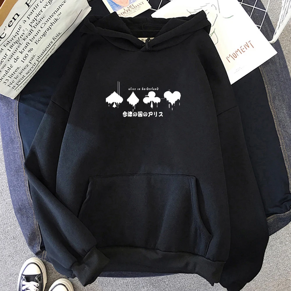 

Alice In Borderland Oversized Hoodie MEN Fashion Handsome Japanese Anime Long-sleeved Sweatshirt Four Seasons Casual Aldult Soft