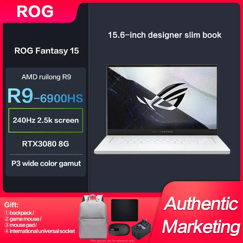 

Asus ROG Zephyrus GA503R Gaming Laptop R9-6900HS RTX3080-8GB 15.6Inch 240Hz 2.5K Computer Notebook