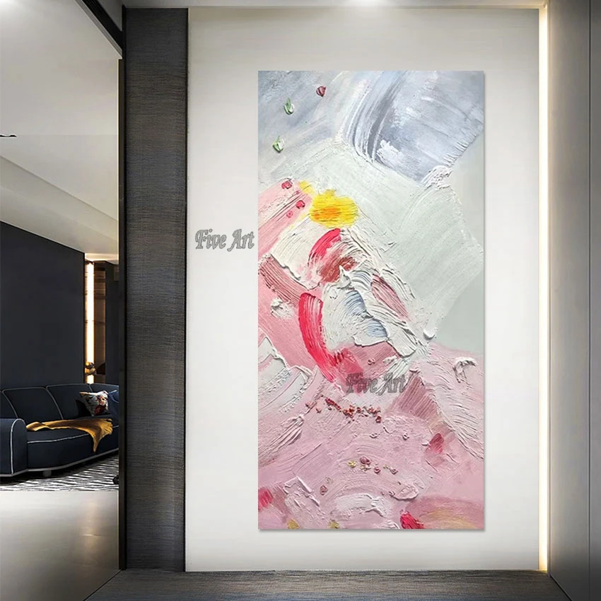 

Handmade Abstract Art Modern Textured Canvas Acrylic Painting Large Living Room Wall Picture Home Decoration Piece No Framed