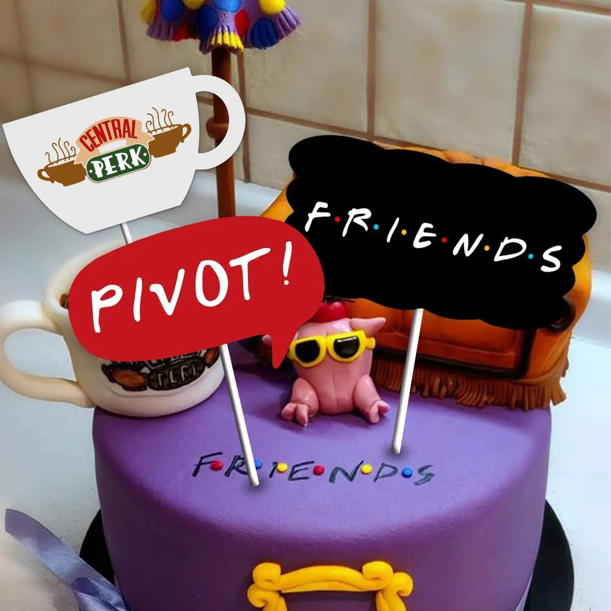 40 Pcs Friends Themed Photo Booth Props Friends TV Show Birthday Party Supplies Graduation Bachelorette Party Decorations