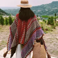 Buy Introducing Our Latest Collection: Stylish Knit Ponchos with Tassel Details for Autumn and Winter. Stay Fashionable in the New Loose Tassel Jumper Scarf – Perfect for Spring and Fall. Discover Elegant Cloak Coats and Lady Sweaters with Irregular Designs. Upgrade Your Wardrobe with These Chic Spring Knitting Pullovers Online - Image 2