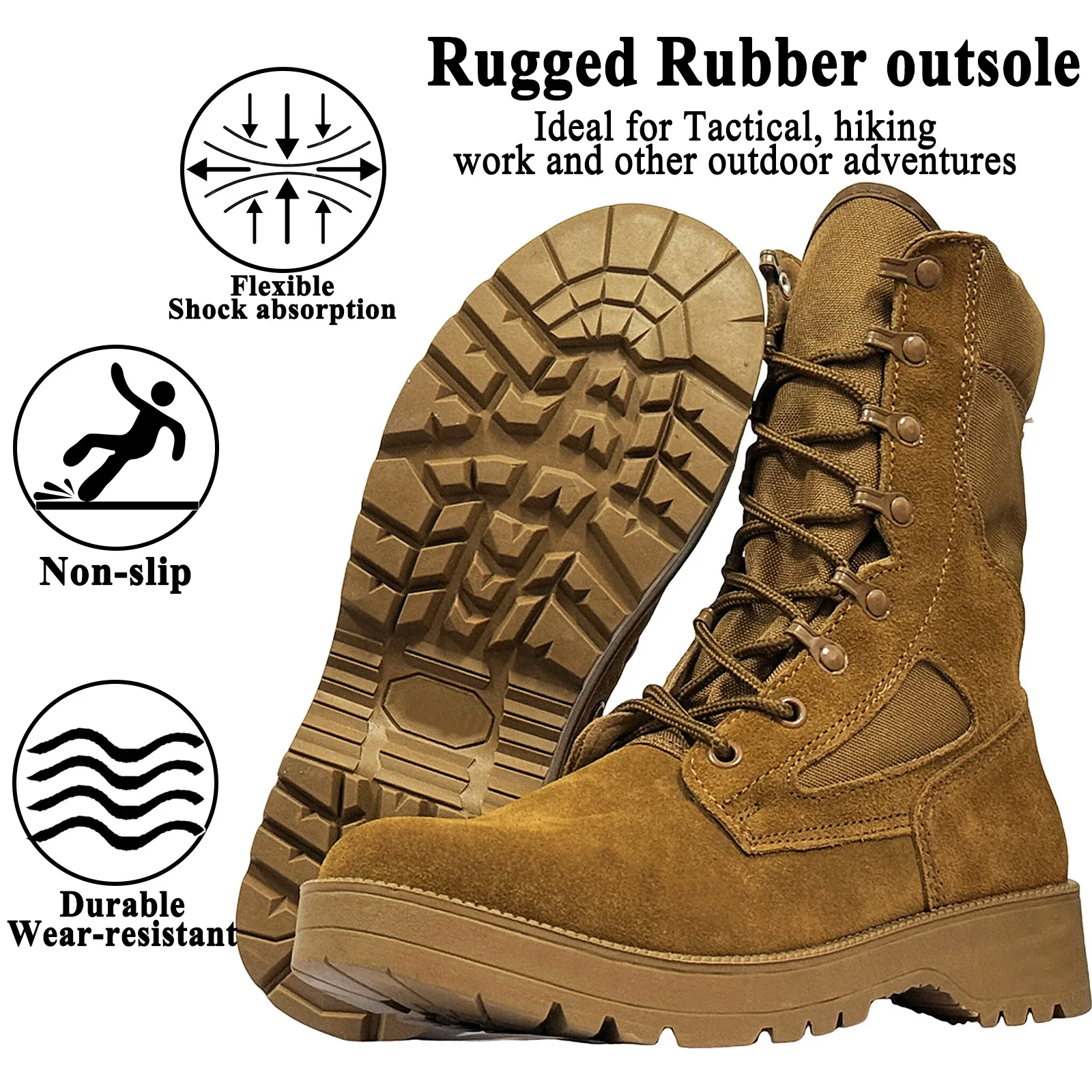 LAHORS Man Combat Tactical Boots Waterproof Outdoor Hiking Shoes Desert Army Boots Breathable Male Ankle
