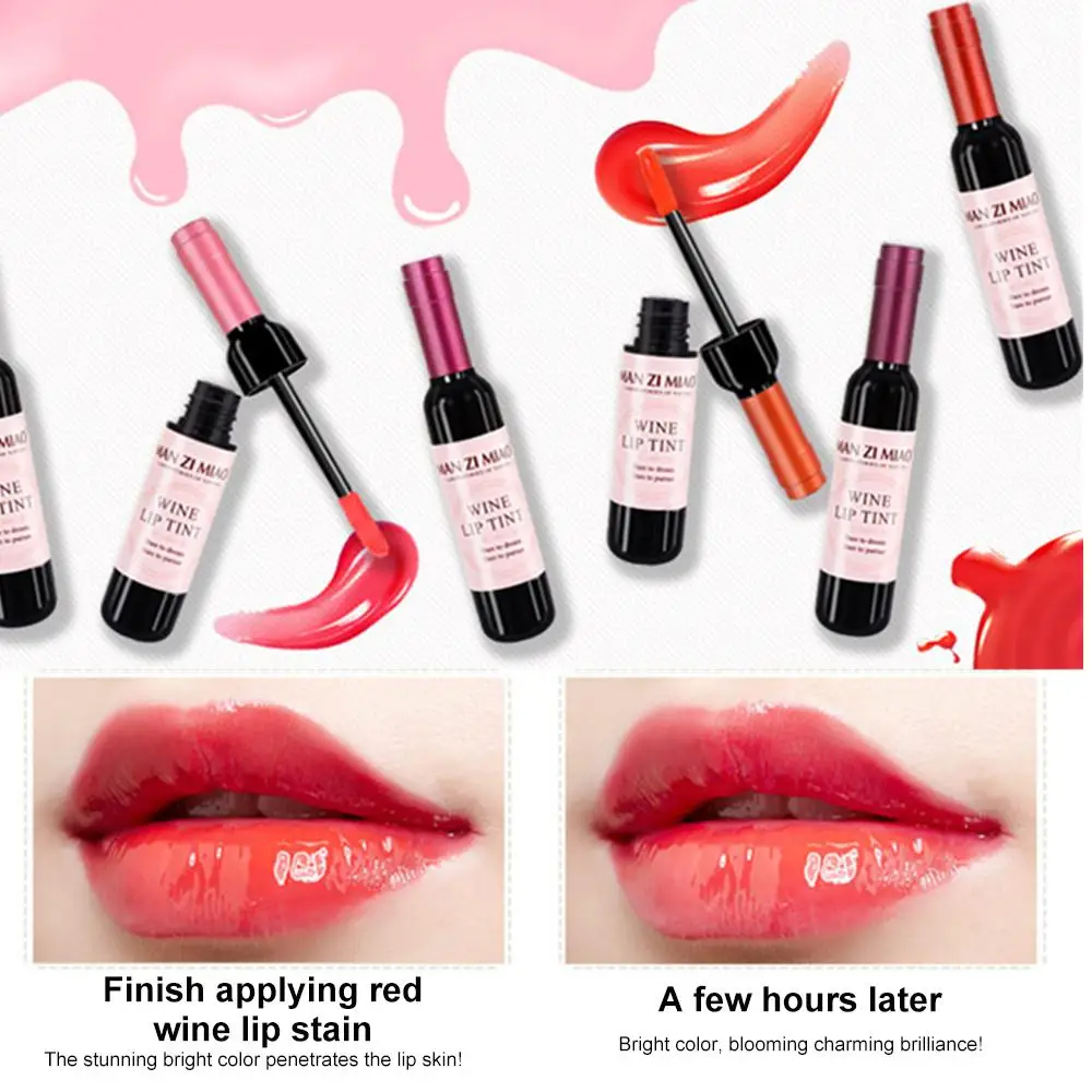 Lipstick Lovely Tint Wine Bottle Shape Lip Gloss Matte Lip Stick Waterproof Long Lasting Red Sexy Cosmetics lip gloss lip makeup lip tint