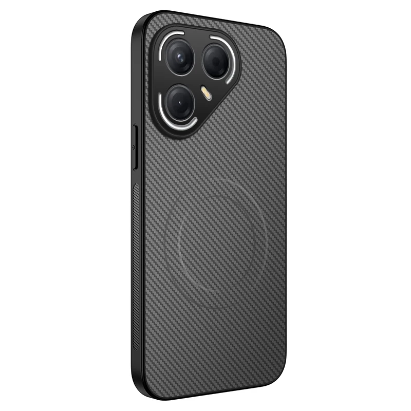 Premium Protective Soft Silicone Carbon Fiber Magnetic Back Case Cover