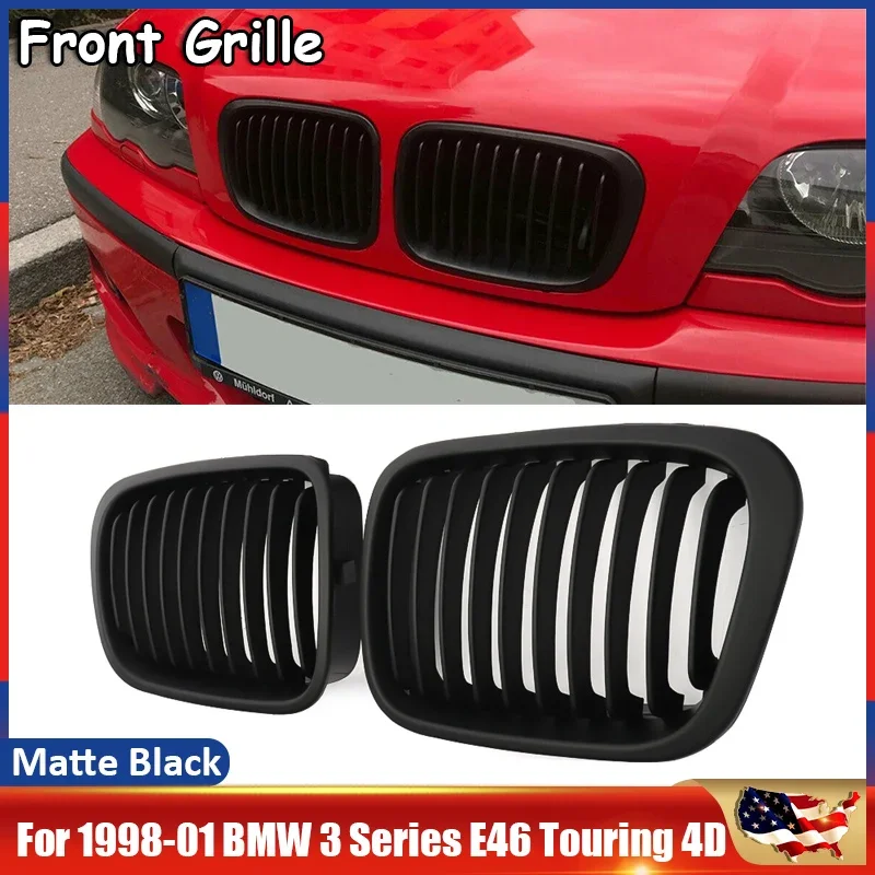 BMW E46 4 DOOR PRE-FACELIFT 98-01 3 SERIES BLACK KIDNEY GRILLE SALOON  COMPACT