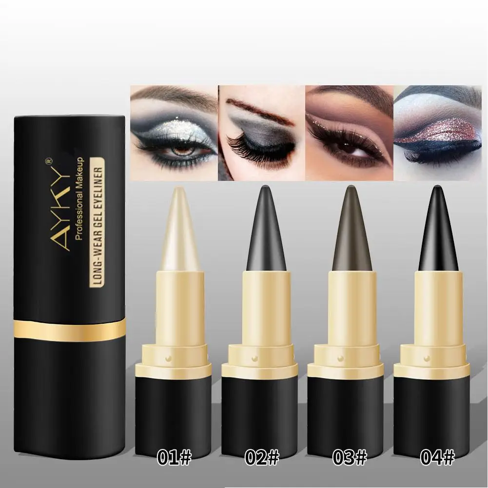Black/Brown/Gray/Silver Eyeliner Cream Waterproof Long-lasting Quick Dry Eye Liner Pen Makeup Tools Eyeliner Pencil Cosmetics