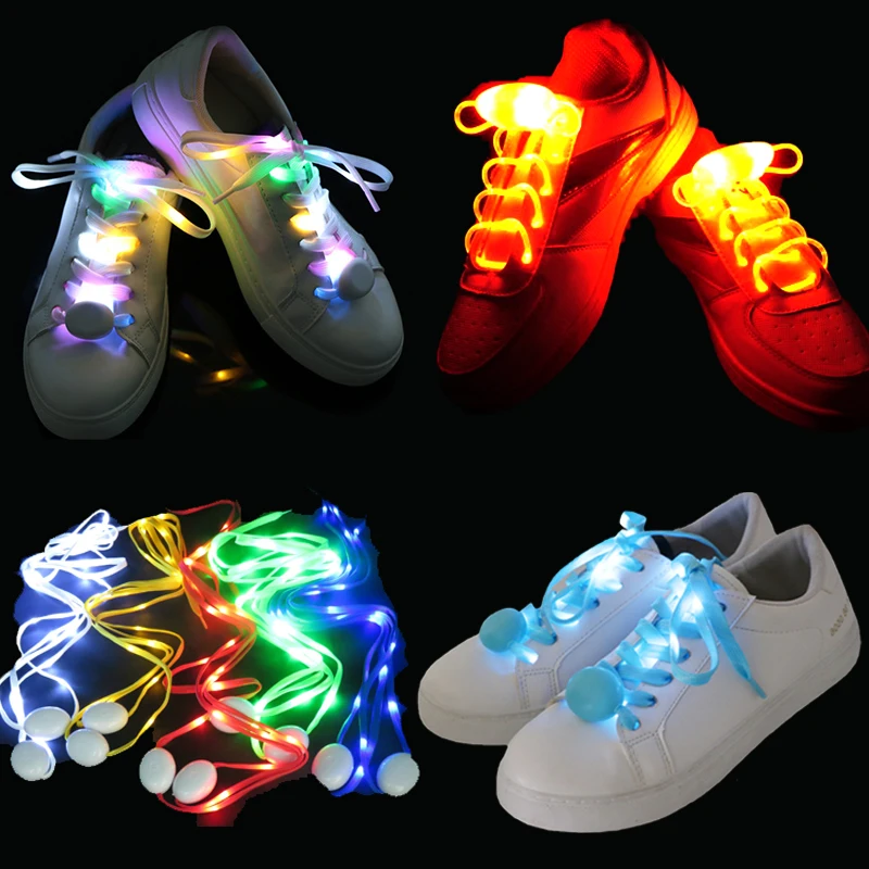 LED-Glowing-Shoelaces-Luminous-Nylon-Webbing-Night-Running-Flashing ...