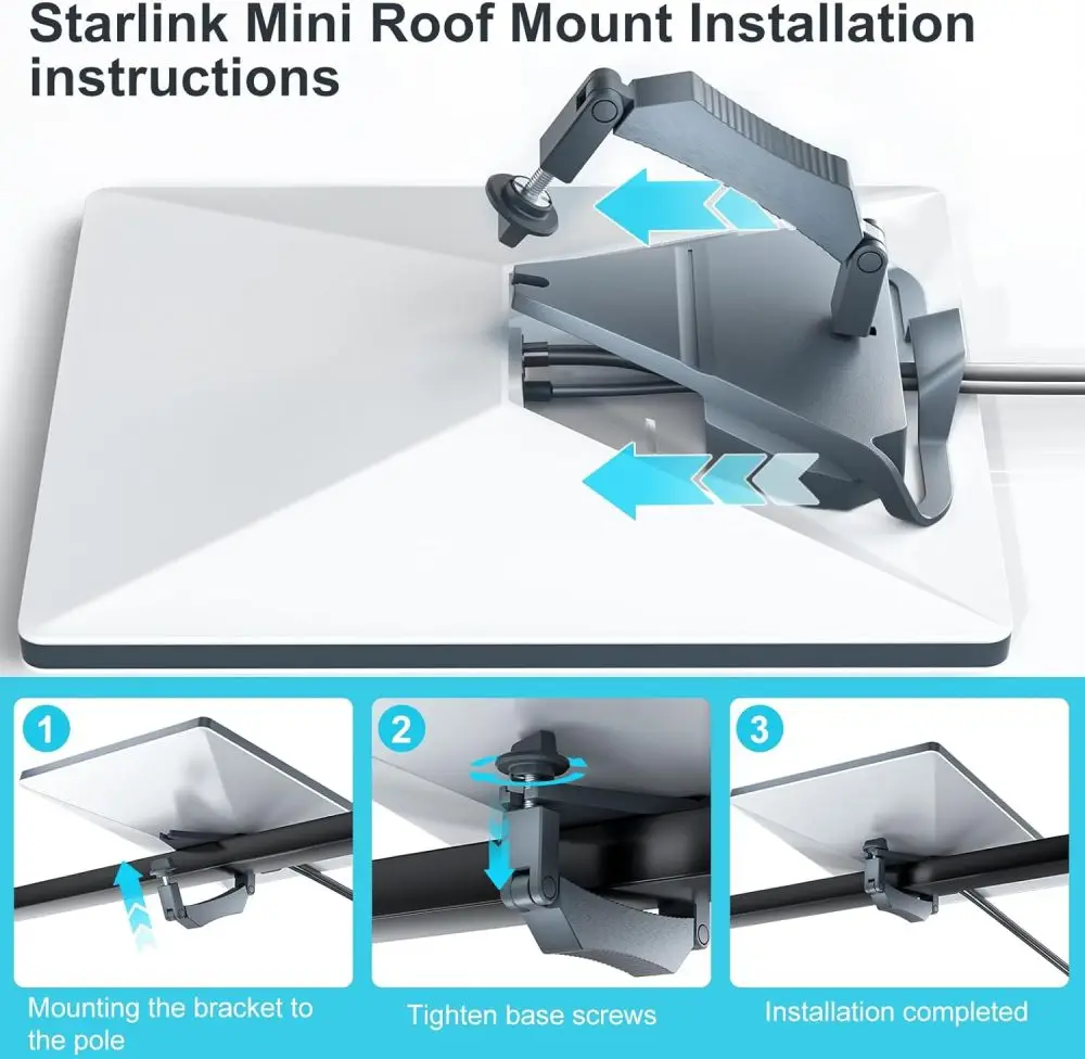 for Star-link Mini Car Roof Bracket Aluminum Set Buckle Installation Rotating Button Adjustment for Star-link Mini RVs Mount