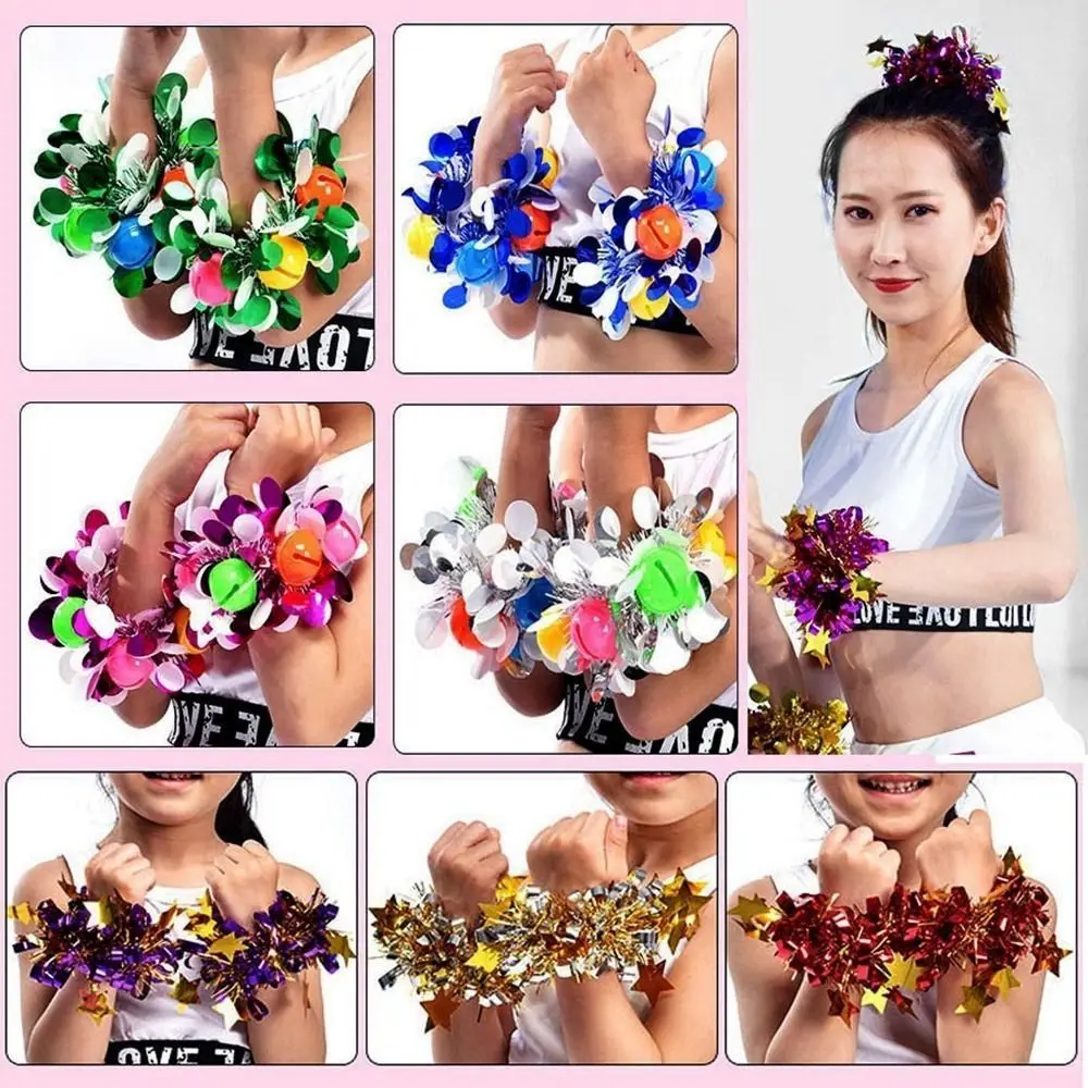 2pcs 스포츠 스포츠 게임에 적용 Pompoms 10 스타일 저렴한 실용 치어 리더 성능 꽃 스포츠 게임 팔찌