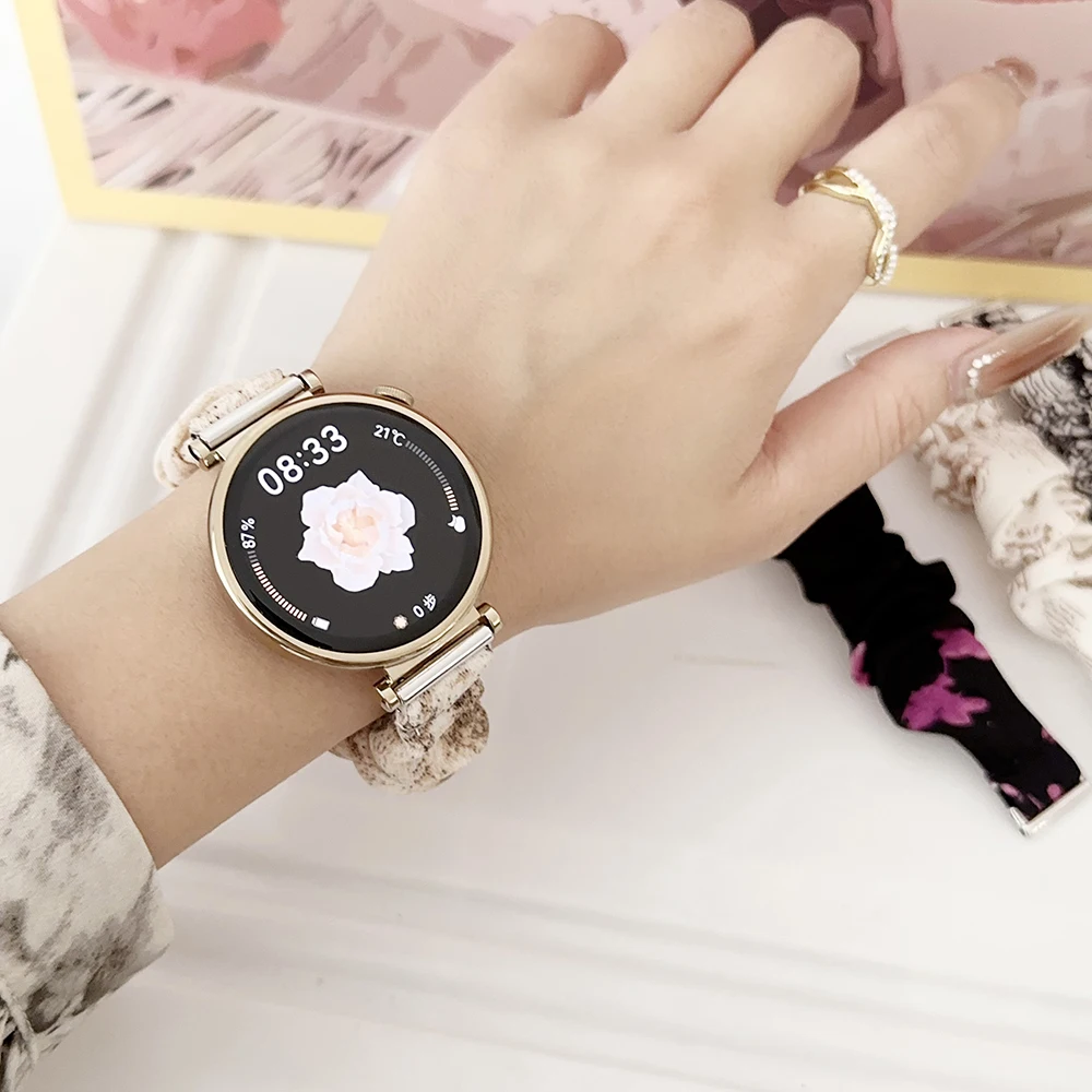 Elegant 18mm Dressy Printed Fabric Watch Band Bracelet