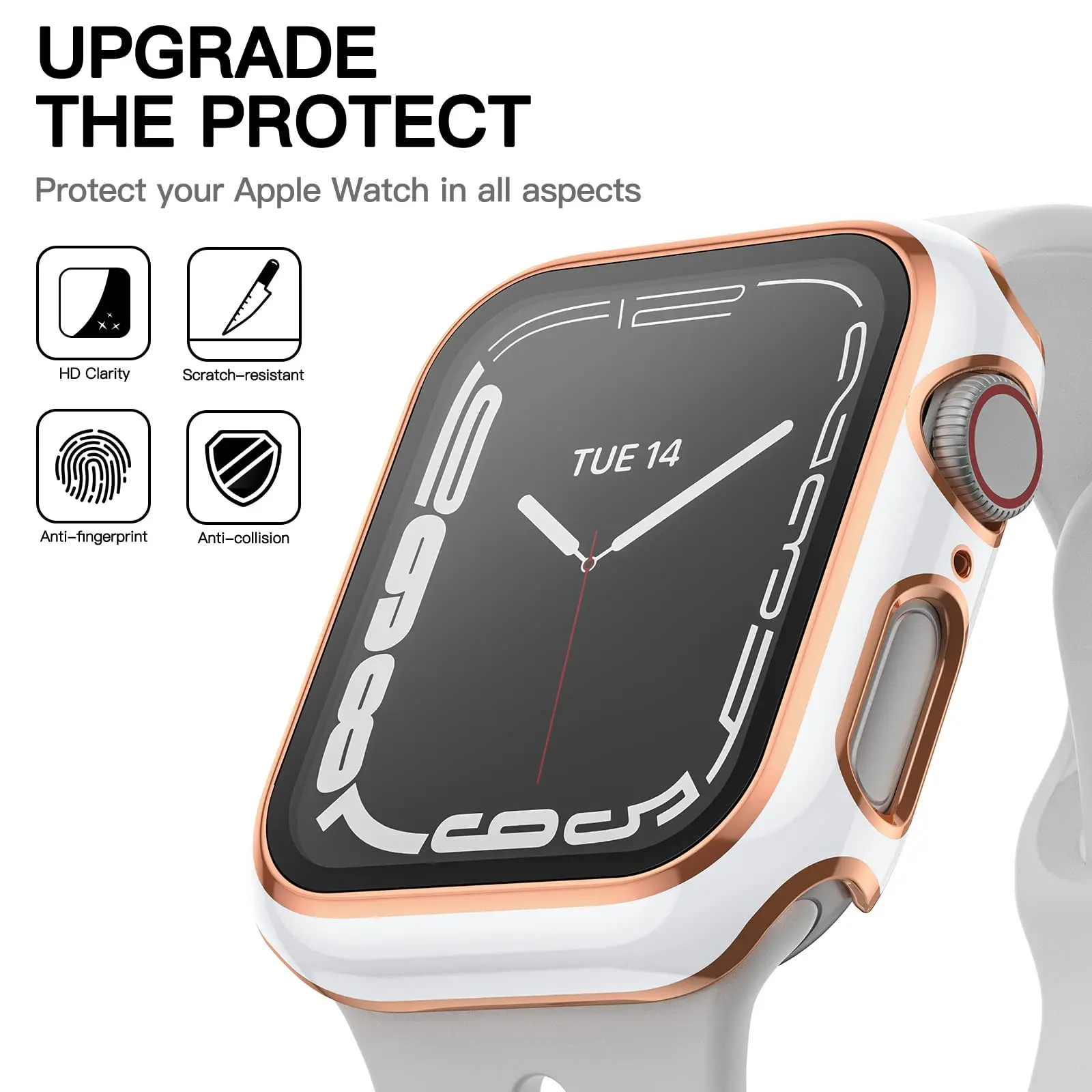 Premium Tempered Glass Screen Protector with Case for Apple Watch Accessories
