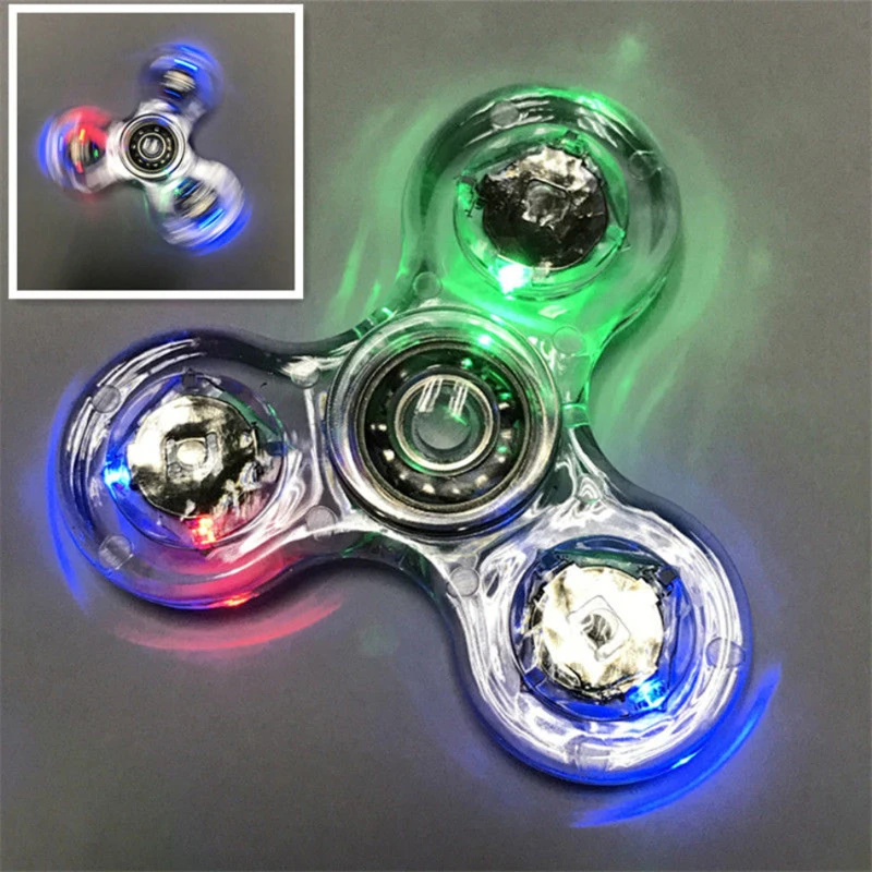 LED Fidget Spinner Luminous Hand Top Spinners Glow in Dark EDC Stress Relief Toy 