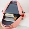 5-piece Free Pendants Large Capacity Backpack School Students College Style Korean Version Multi Piece Set Trendy Street Style 4
