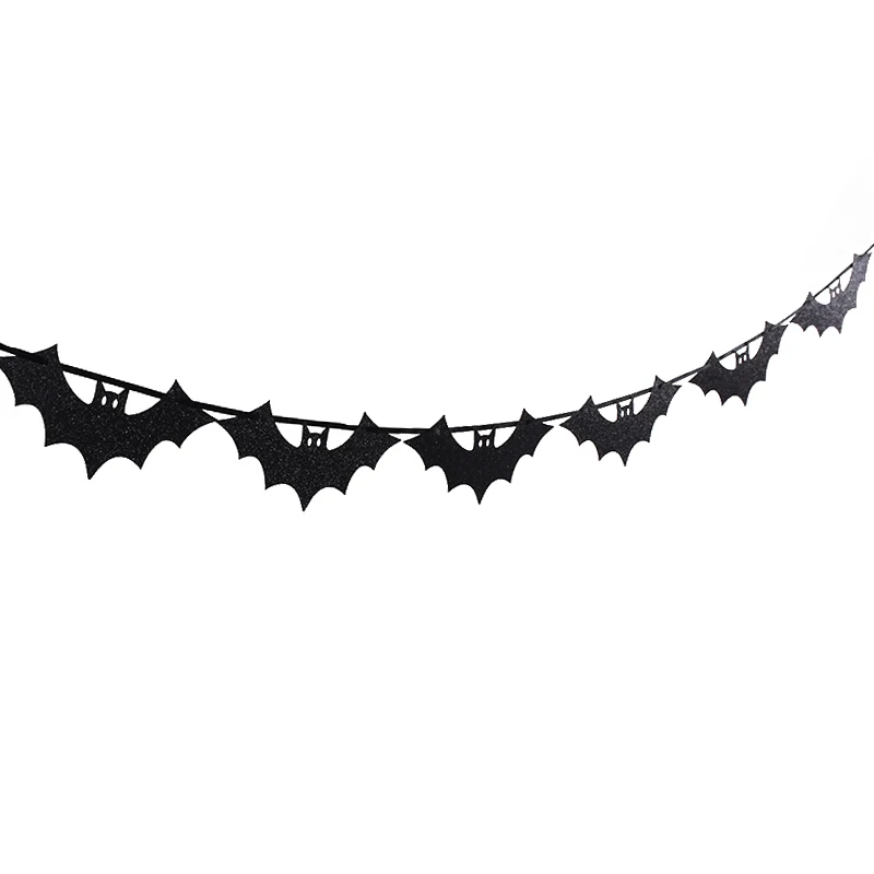 Halloween Hängende Girlande Cartoon Geist Fledermaus Spinne Bunting Papier Banner Halloween Party Hause Kamin Dekoration Lieferungen Kinder – Detail 7