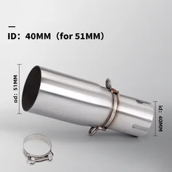 Universal Intermediate Link Pipe for Motorcycles - High - Performance Muffler Connection, Versatile Fit for Various Diameters (G 40mm - 51mm)